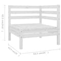 Miniatyrbilde 5 av 6: vidaXL Hagesofagruppe 7 deler hvit heltre furu