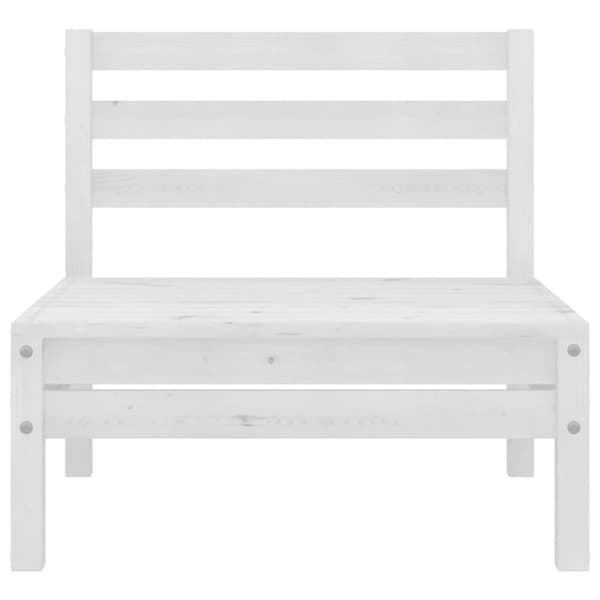 vidaXL midtermodul til havesofa massivt fyrretræ hvid