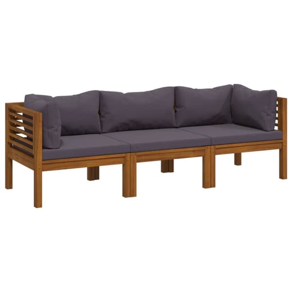 vidaXL 3-personers havesofa med hynde massivt akacietræ