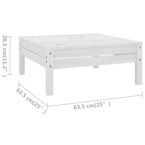 vidaXL Hagesofagruppe 5 deler heltre furu hvit