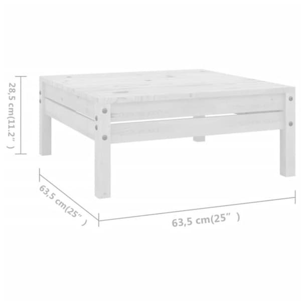 vidaXL Hagesofagruppe 8 deler heltre furu hvit