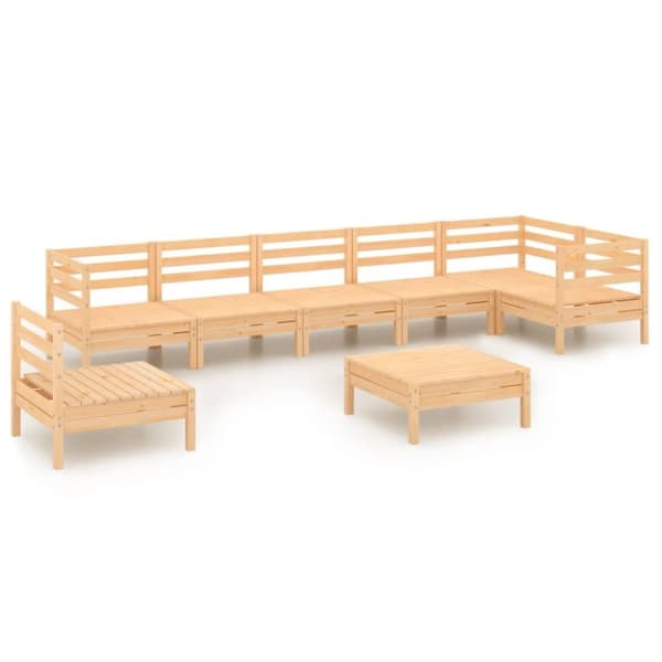 vidaXL Hagesofagruppe 8 deler heltre furu