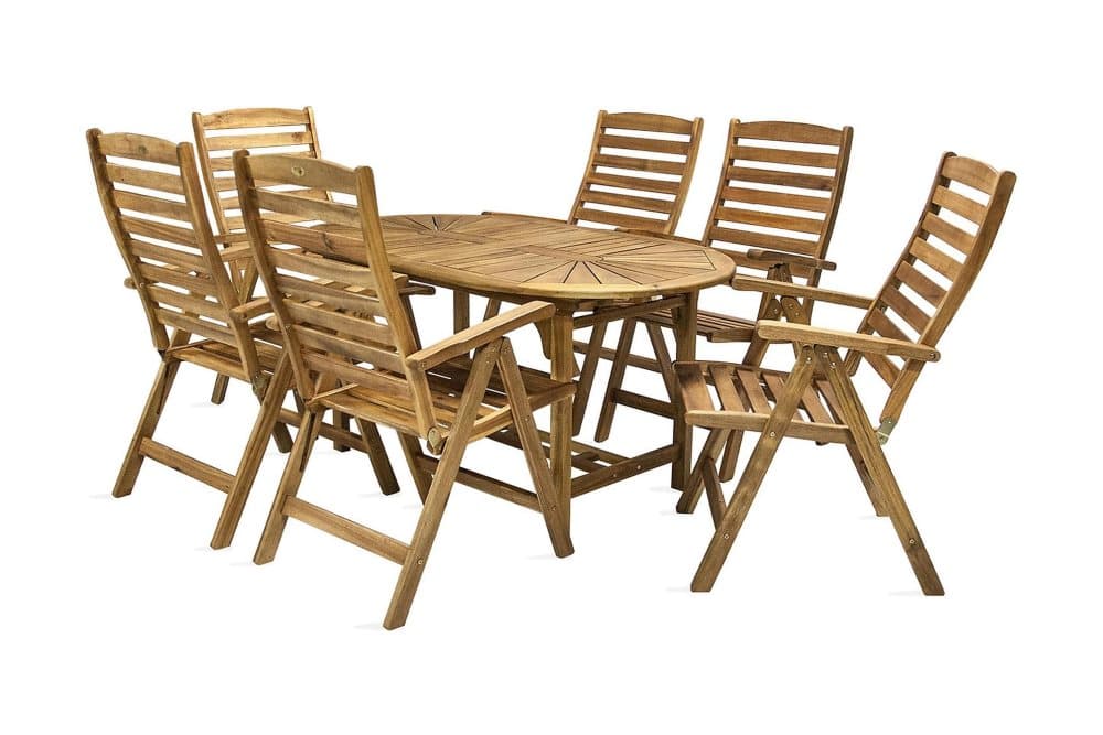 Möbelset FINLAY bord och 6 stolar