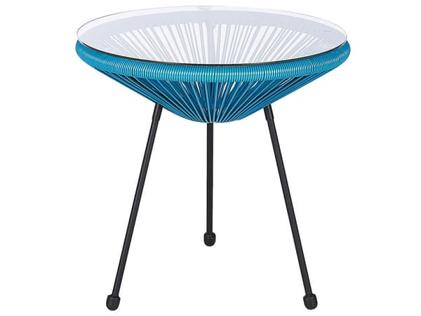 Balkongset Turkos Konstrotting Bord och 2 Stolar 3 Delar Modern