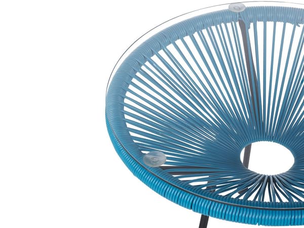 Balkongset Turkos Konstrotting Bord och 2 Stolar 3 Delar Modern