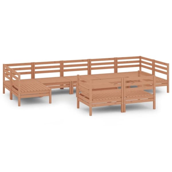 vidaXL Hagesofagruppe 10 deler honningbrun heltre furu