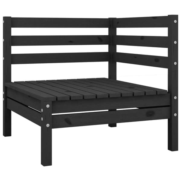 vidaXL Hagesofagruppe 9 deler svart heltre furu