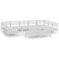 Miniatyrbilde 2 av 6: vidaXL Hagesofagruppe 11 deler hvit heltre furu