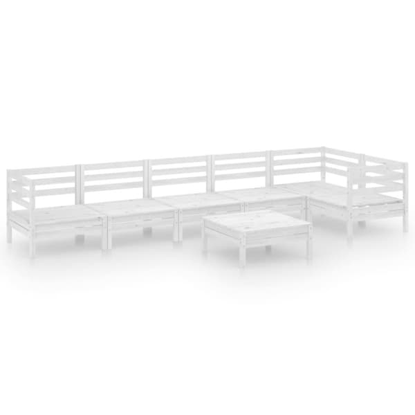 vidaXL Hagesofagruppe 7 deler heltre furu hvit