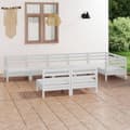Miniatyrbilde 1 av 6: vidaXL Hagesofagruppe 8 deler hvit heltre furu