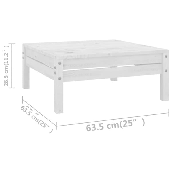 vidaXL Hagesofagruppe 11 deler hvit heltre furu