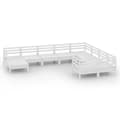 Miniatyrbilde 2 av 8: vidaXL Hagesofagruppe 10 deler hvit heltre furu