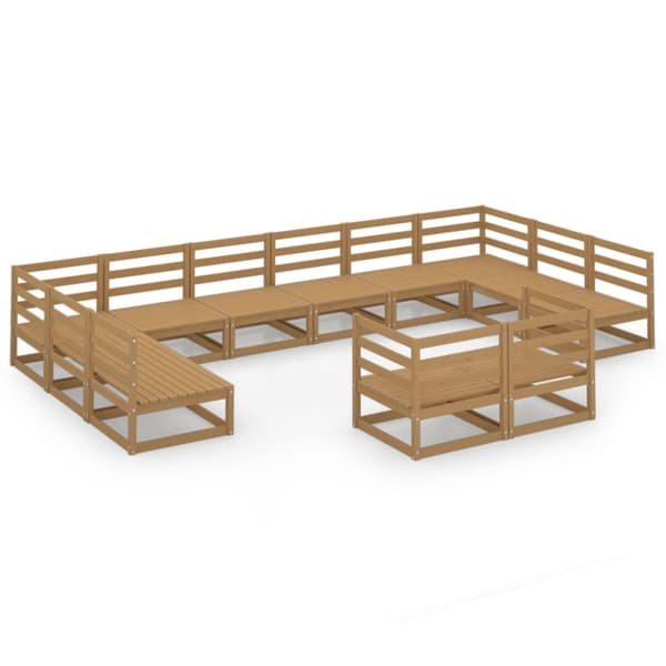 vidaXL Hagesofagruppe 12 deler heltre furu
