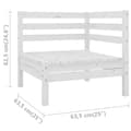 Miniatyrbilde 10 av 11: vidaXL Hagesofagruppe 3 deler heltre furu hvit