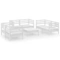 Miniatyrbilde 2 av 11: vidaXL Hagesofagruppe 7 deler hvit heltre furu