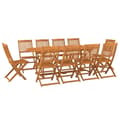 Miniatyrbilde 2 av 11: vidaXL Hagespisegruppe 11 deler 220x90x75 cm heltre akasie