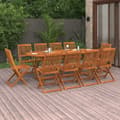 Miniatyrbilde 1 av 11: vidaXL Hagespisegruppe 11 deler 220x90x75 cm heltre akasie