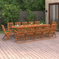 Miniatyrbilde 1 av 11: vidaXL Hagespisegruppe 13 deler 280x90x75 cm heltre akasie