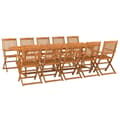 Miniatyrbilde 2 av 11: vidaXL Hagespisegruppe 11 deler 280x90x75 cm heltre akasie
