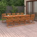 Miniatyrbilde 1 av 11: vidaXL Hagespisegruppe 11 deler 280x90x75 cm heltre akasie