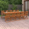 Miniatyrbilde 1 av 11: vidaXL Hagespisegruppe 11 deler 280x90x75 cm heltre akasie
