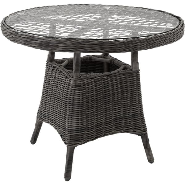 Polyrattan havemøbelsæt med 3 kurvestole + bord - grå