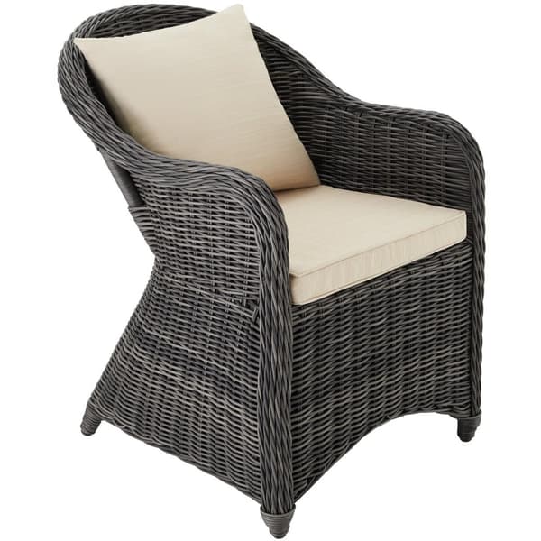 Polyrattan havestole med bord - grå