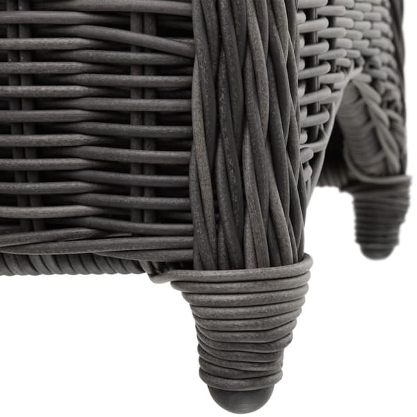 Polyrattan havestole med bord - grå