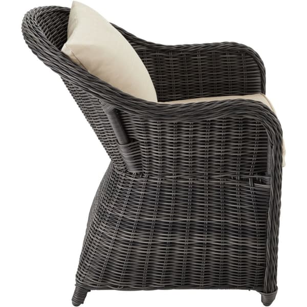 Polyrattan havestole med bord - grå