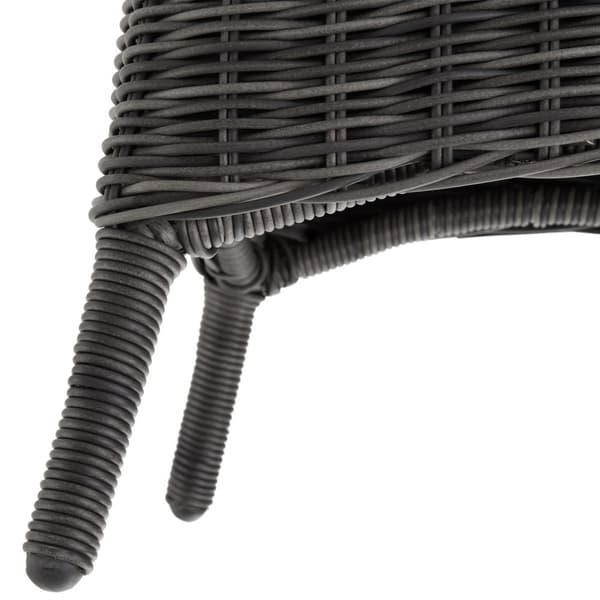 Polyrattan havestole med bord - grå