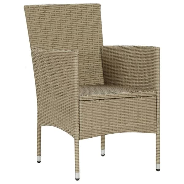 vidaXL Hagespisegruppe med puter 3 deler polyrotting beige