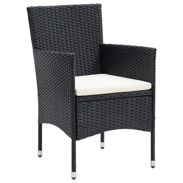 vidaXL spisebordssæt til haven 9 dele med hynder polyrattan sort grå