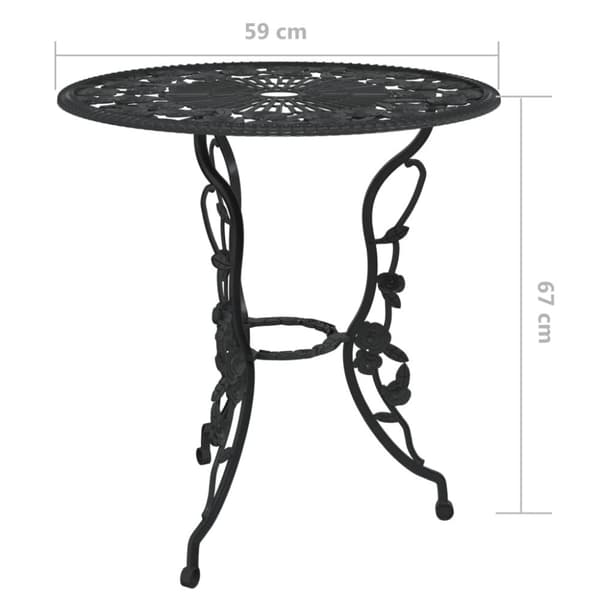 vidaXL 3-osainen Bistrosarja valualumiini musta