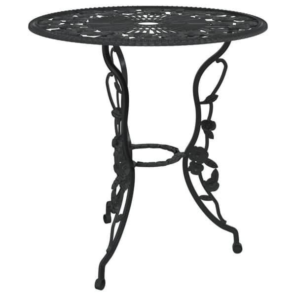 vidaXL Caféset 3 delar gjuten aluminium svart