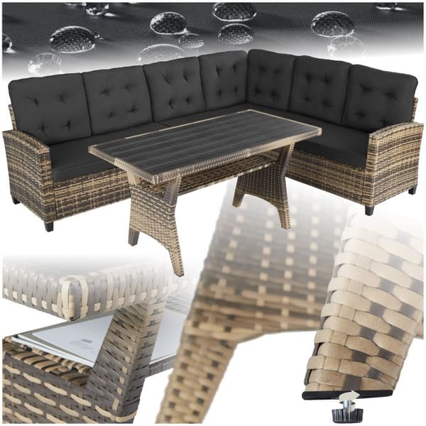 Polyrattan loungesæt Catania - natur