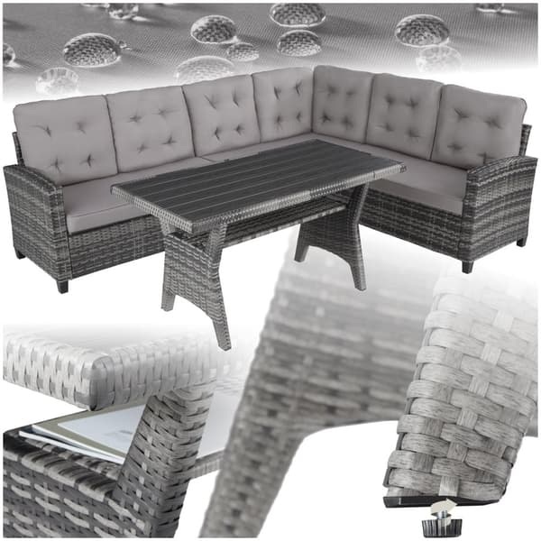 Polyrattan loungesæt Catania - grå