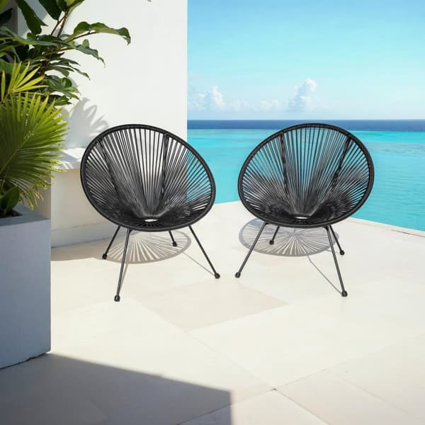 2 trädgårdsstolar Santana Retro i Acapulco-stil - svart