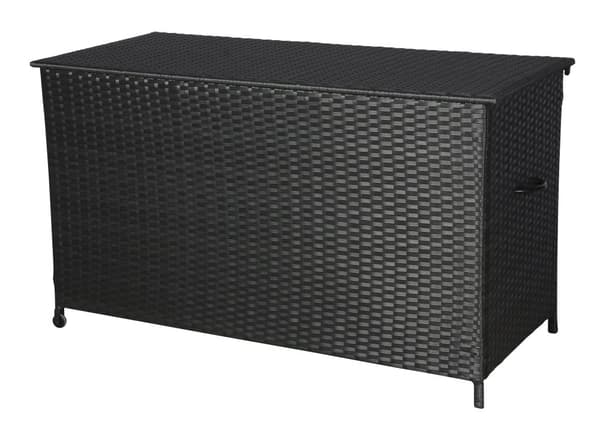 Lamar trädgårdstillbehör dynbox, med hjul svart.