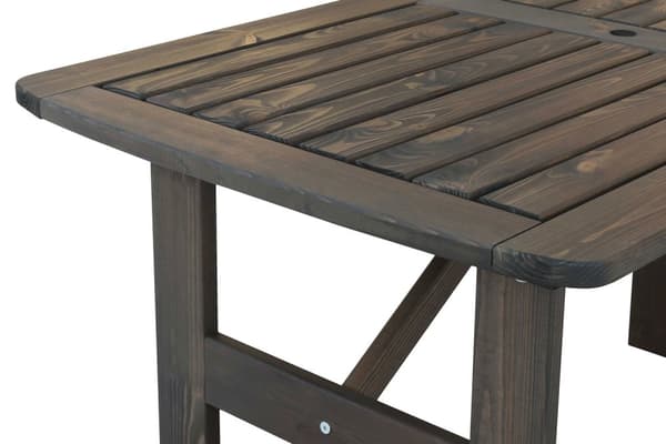 Woodfurniture ruokailutila puutarhaan, pöytä + 4 tuolia tyynyillä