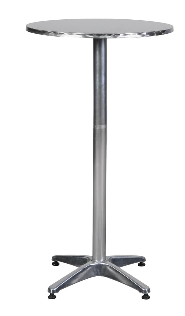 Akur cafe- och balkongmöbel caffébord, Ø60 cm höjdjusterbar aluminium-look.