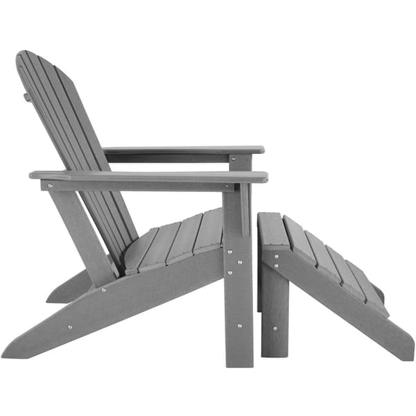 Trädgårdsstol med fotstöd i Adirondack-design - ljusgrå