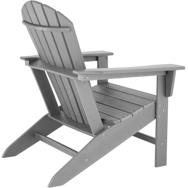 Trädgårdsstol med fotstöd i Adirondack-design - ljusgrå