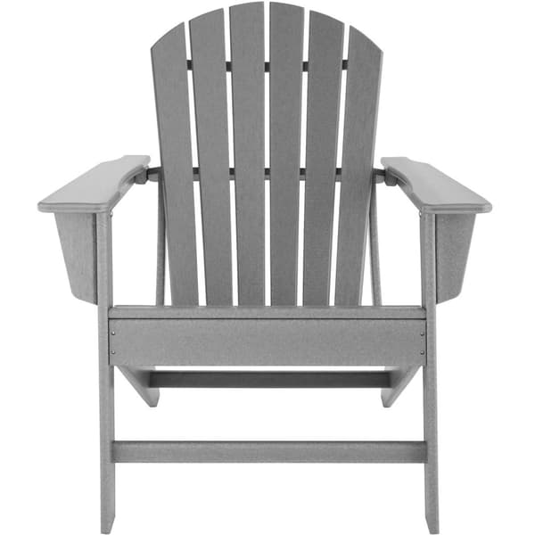 Trädgårdsstol med fotstöd i Adirondack-design - ljusgrå
