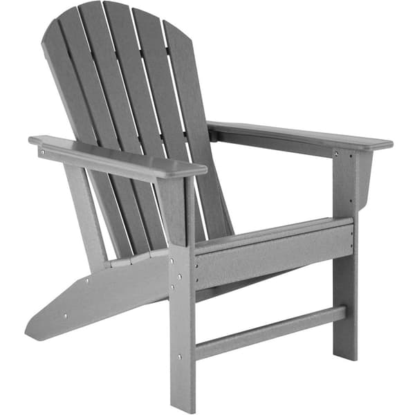 Trädgårdsstol med fotstöd i Adirondack-design - ljusgrå