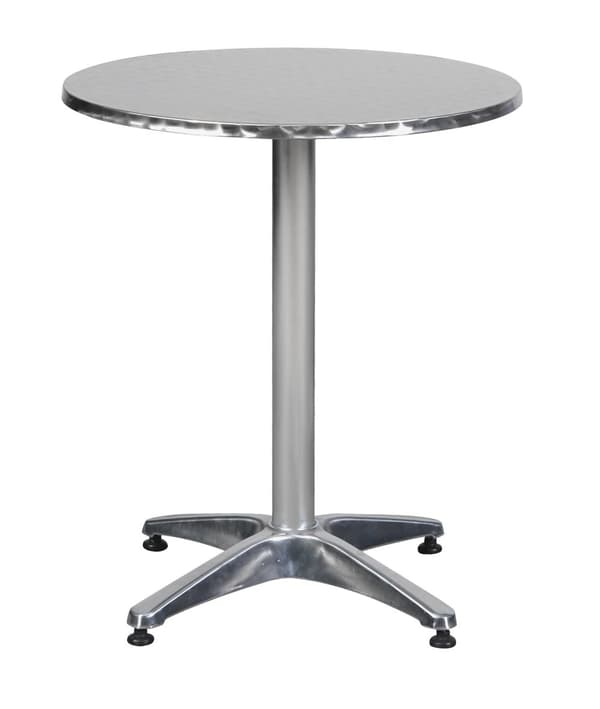 Akur cafe- og balkongmøbel kafebord, Ø60 cm høydejusterbar alu look.
