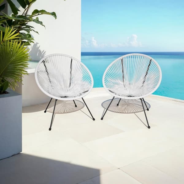 2 trädgårdsstolar Santana Retro i Acapulco-stil - vit