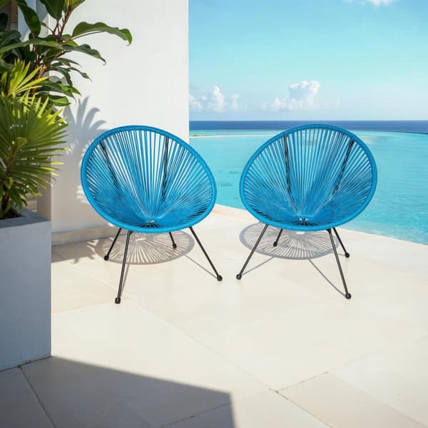 2 trädgårdsstolar Santana Retro i Acapulco-stil - blå