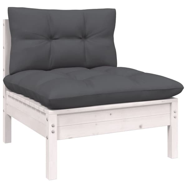vidaXL Hagesofagruppe med puter 7 deler heltre furu