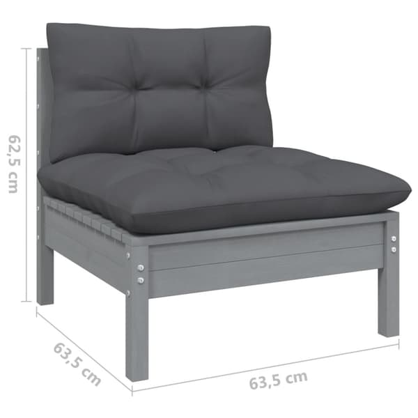 vidaXL Hagesofagruppe med puter 8 deler heltre furu