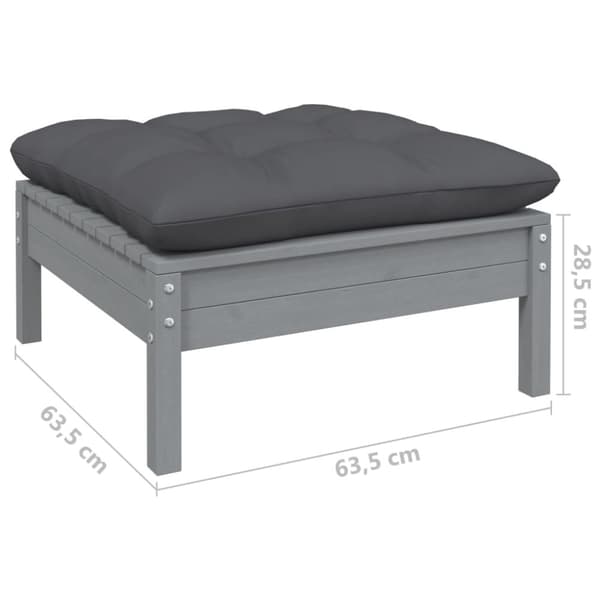 vidaXL Hagesofagruppe med puter 8 deler heltre furu